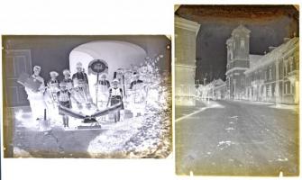 cca 1928 Eger, a Foto-GRÁF műteremben készült 13 db vintage üveglemez negatív, 12x16 cm