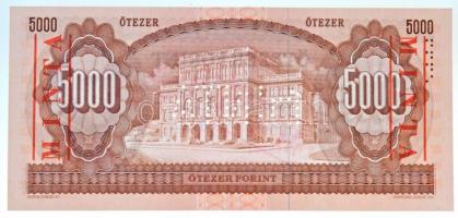 1993. 5000Ft piros "MINTA" felülnyomással és perforációval, "K 00000504" sorszám...