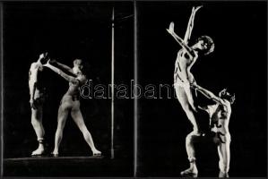 cca 1975 Balettművészek, 4 db vintage fotó, 24x18 cm és 39x29 cm között, a nagy képek kasírozva
