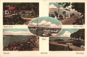 Siófok - 2 db régi városképes lap, hajóállomás