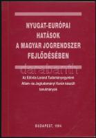 Nyugat-európai hatások a magyar jogrendszer fejlődésében. Bp., 1994, ELTE Jogtudományi Kar. Kiadói papírkötés.