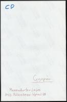 cca 1985 Menesdorfer Lajos (1941-2005) budapesti fotóművész hagyatékából, Gyopár c. vintage alkotása...