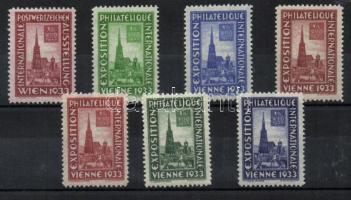 1933 WIPA Bécs 7 klf bélyegkiállítási levélzáró