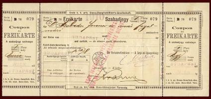 1910 DDSG szabadjegy