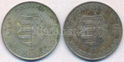 1947. 5Ft Ag "Kossuth" (2x) T:2-,3 patina