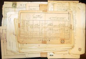 1882-1965 32 db irat, a legtöbb okmánybélyeggel