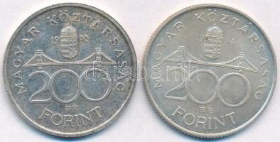 1992-1994. 200Ft Ag "MNB/Deák" (2xklf) T:2