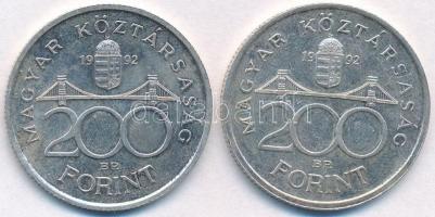 1992. 200Ft Ag "MNB" (2x) T:2