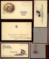 cca 1916 6 db különféle dekoratív német katonai részvényilvánító kártya