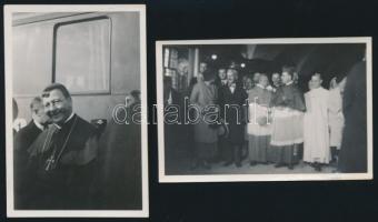 cca 1940 Serédi Jusztinián (1884-1945) bíboros, 2 db fotó, 8,5x5,5 cm