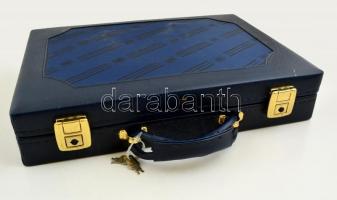 SBS Bestecke Solingen evőeszköz készlet, aranyozott fém, 70 db-os, eredeti táskájában, leírással