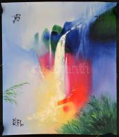 Olvashatatlan jelzéssel: Vízesés. Olaj, vászon, felcsavarva, 65×58 cm
