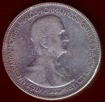 1930. 5P Ag "Horthy jobbra" T:3 ph.