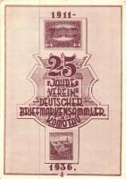 1936 Chomutov, Komotau; 25 Jahre Verein Deutscher Briefmarkensammler / 25th anniversary of the Association of German Stamp Collectors, So. Stpl (EK)