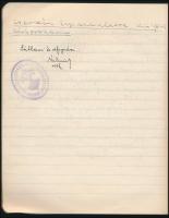 cca 1929 Biacs Nándor cserkésznaplója az angliai cserkésztalálkozóról, utolsó lapon hitelesített / c...