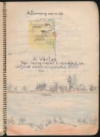 cca 1940 Gyermek iskolai füzet a visszatért Erdélyről és egyéb földrajzi és történelmi érdekességekr...