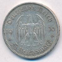 Német Harmadik Birodalom 1935A 5M Ag "Náci hatalom első évfordulója" T:2,2-
German Third ...