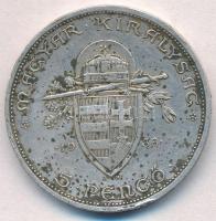 1938. 5P Ag "Szent István" T:2,2- ph., patina 
Adamo P8.1