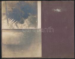 cca 1914-1918 Magyar hadihajók, 4 db albumlapra ragasztott fotó, 9x12 cm