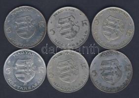 1947. 5Ft Ag (6x) "Kossuth" T:2/3