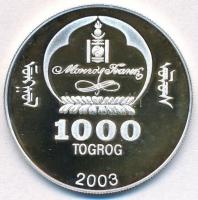 Mongólia 2003. 1000T Ag "Ázsia történelme - Transz-Szibériai Expressz" (19,36g/0.999) T:PP...