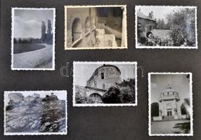 cca 1920-1945 családi fotóalbum, benne balatoni, budapesti, felvidéki, visegrádi, fotói, esztergomi,...
