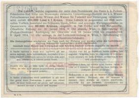 Ausztria 1913. "Egyesület a Bécsi Rendőrtisztek Támogatásáért" sorsjegy 1K-ról T:II
Austr...