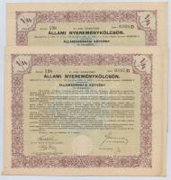 1882-1942. 13db-os vegyes sorsjegy és kötvény tétel, néhány sorszámkövető, közte "Magyar szent ...