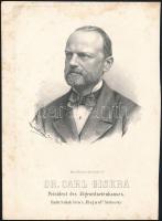 1867 Carl Giskra (1820-1879) osztrák miniszter. Marastoini Jakab kőnyomatos portréja. Lithographic portrtait of Giskra minister. 20x27 cm