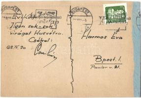 1962 Kézzel festett húsvéti üdvözlőlap / Hand-painted Easter greeting card (vágott / cut)