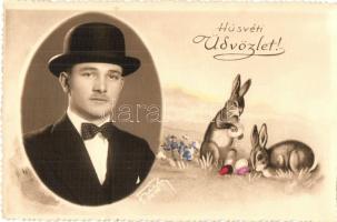 1937 Húsvéti üdvözlőlap fotóval / Easter greeting card with photo
