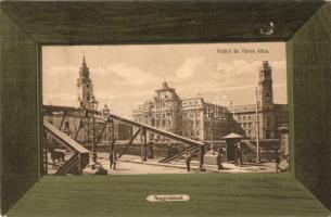 Nagyvárad, Oradea; Kishíd, Városháza, keret / bridge, town hall, frame