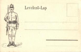 Eger, K.u.K. katonák a laktanya udvarán. Baross nyomda kiadása (EK)