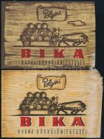 cca 1930-1940 Bika barna sörkülönlegesség, sörcímke, Polgári [Serfőzde], 2 db, az egyik sérült, az egyik széle vágott, 8x12 cm és 8x11 cm közötti méretben