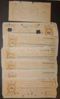 1937-41. 5db váltó 60f, 96f, 1P 20f (3x), 2P 16f névértékben + 1db blankó csekk