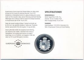 Svédország 2010. "Viktória koronahercegnő esküvője" ezüstözött Cu emlékérem sorszámozott b...