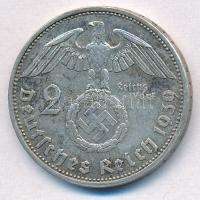 Német Harmadik Birodalom 1939A 2M Ag "Hindenburg" T:2
German Third Reich 1939A 2 Mark Ag ...