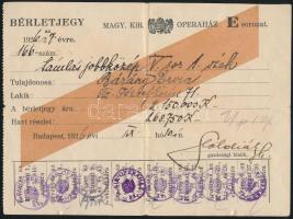 1925-1935 A Magyar Királyi Operaház által kiállított bérletjegyek, 4 db