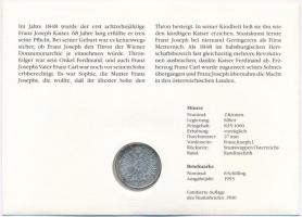 Ausztria 1912. 2K Ag "Ferenc József" sorszámozott borítékban, bélyeggel és bélyegzéssel T:...