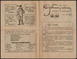 1923 Bp., Gutmann J. és Társa divatáruházának képes árjegyzéke, borítékkal