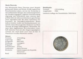 Ausztria 1967. 25Sch Ag "Mária Terézia születésének 250. ébfordulója" sorszámozott boríték...