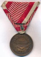 1914. "Ferenc József Bronz Vitézségi Érem" Br kitüntetés mellszalagon. Szign.: Tautenhayn ...