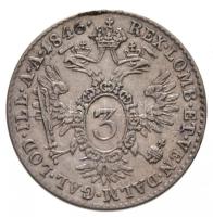 Ausztria 1846A 3kr Ag "I. Ferdinánd" Bécs (1,69g) T:1-,2  
Austria 1846A 3 Kreuzer Ag &qu...