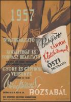 1957, 1959 A KISZ rendezvényeinek kisplakátja, 2 db (Rózsabál, Tavaszi Csokor), 24x17 cm