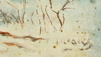 Lukácsy jelzéssel: Téli erdőrészlet. Olaj, vászon-karton, 44×54 cm