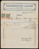 1925-1948 Okmánybélyeges iratok (számla, levél), 6 db