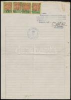 1925-1948 Okmánybélyeges iratok (számla, levél), 6 db