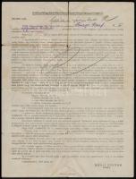 1925-1948 Okmánybélyeges iratok (számla, levél), 6 db