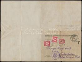 1925-1948 Okmánybélyeges iratok (számla, levél), 6 db