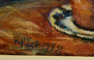 Bertalan Ferenc (1957-): Virágcsendélet. Pasztell, papír, jelzett, paszpartuban, 22×28 cm